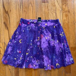 Midnight Hour Purple Celestial Print Women's Skirt